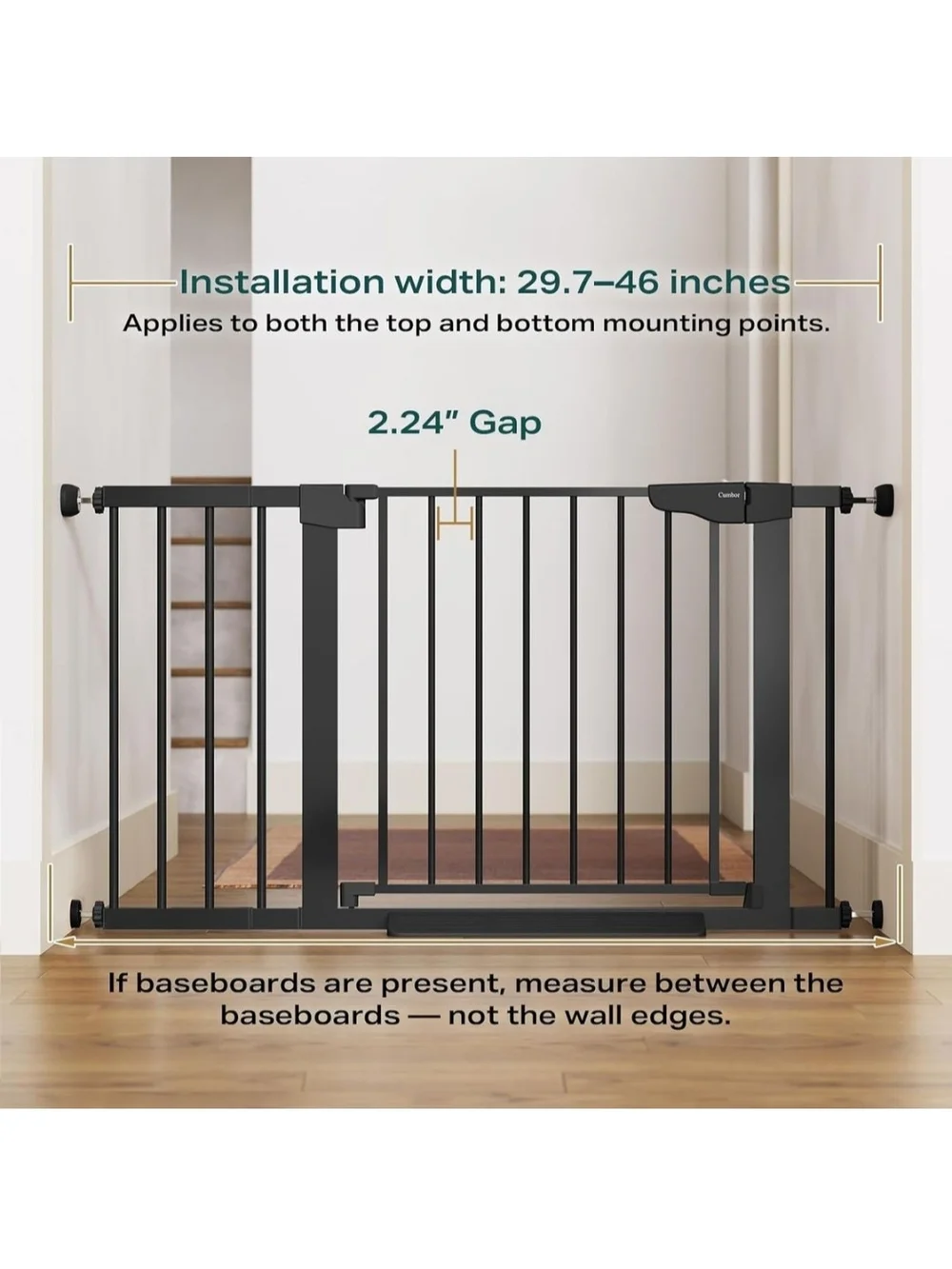 Lock Black Pet Safety Gate for Dogs